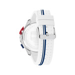 Montre TOMMY HILFIGER Bank homme blanc bracelet silicone - vue 3