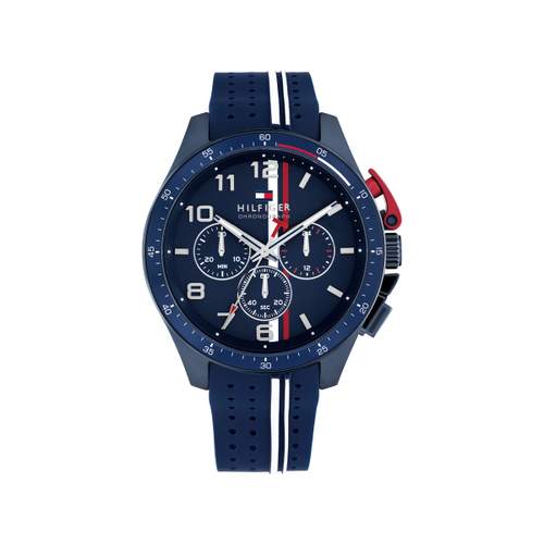 TOMMY HILFIGER Bank blauw herenhorloge met siliconen band