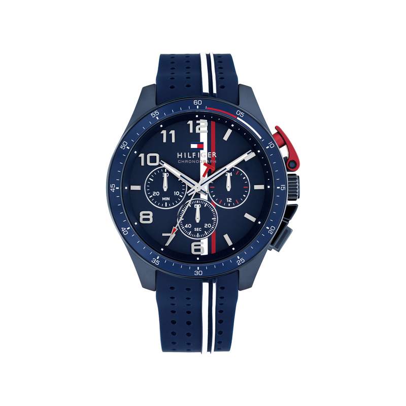 Montre TOMMY HILFIGER Bank bleu homme bracelet silicone - vue 1