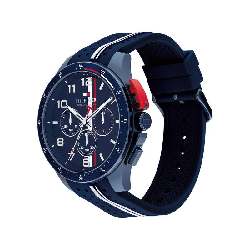 Montre TOMMY HILFIGER Bank bleu homme bracelet silicone - vue 2