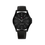 Montre TOMMY HILFIGER Bruce homme noir bracelet cuir - vue 1