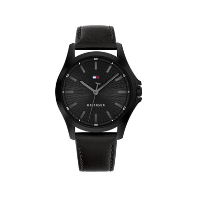 Montre TOMMY HILFIGER Bruce homme noir bracelet cuir