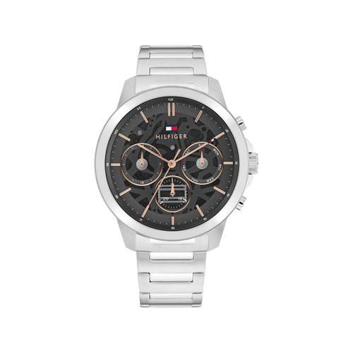 TOMMY HILFIGER Henry herenhorloge grijze wijzerplaat stalen armband