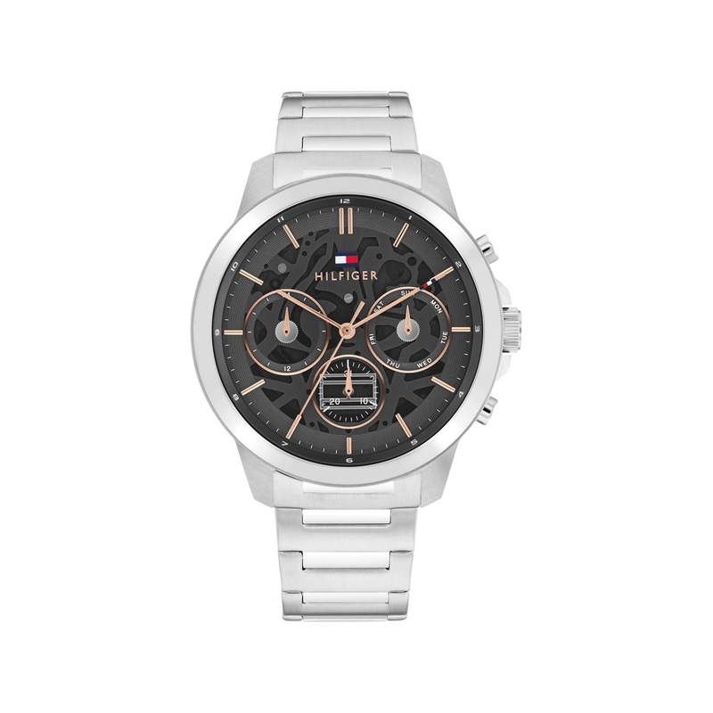 Montre TOMMY HILFIGER Henry homme cadran gris bracelet acier - vue 1
