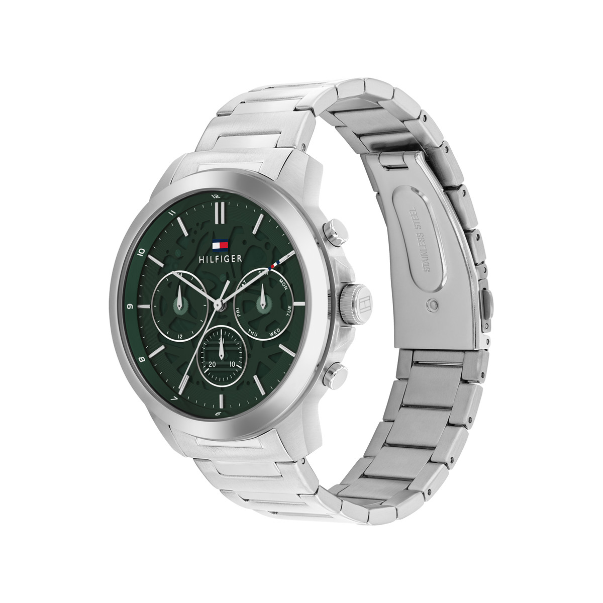 Montre TOMMY HILFIGER Henry homme cadran vert bracelet acier - vue 2