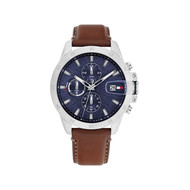 Montre TOMMY HILFIGER Jameson homme cadran bleu bracelet cuir marron