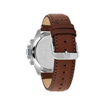 Montre TOMMY HILFIGER Jameson homme cadran bleu bracelet cuir marron - vue 3