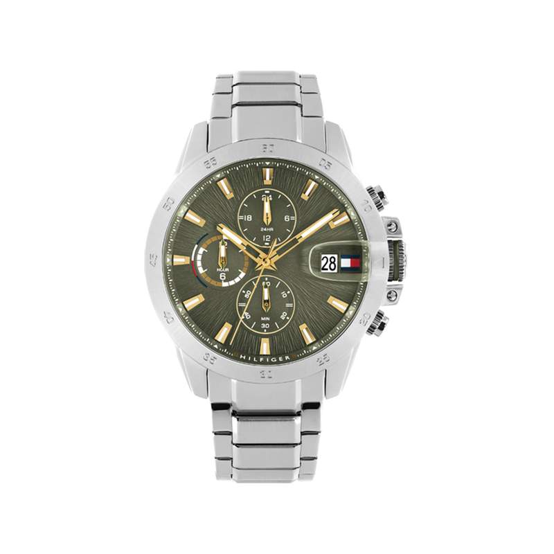 Montre TOMMY HILFIGER Jameson homme cadran vert bracelet acier - vue 1