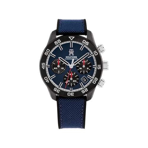 TOMMY HILFIGER Th85 Carbon Blauw Herenhorloge Siliconen Band