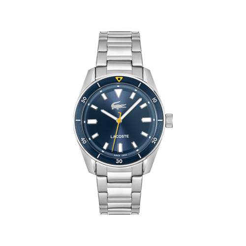 LACOSTE boston herenhorloge blauwe wijzerplaat stalen armband