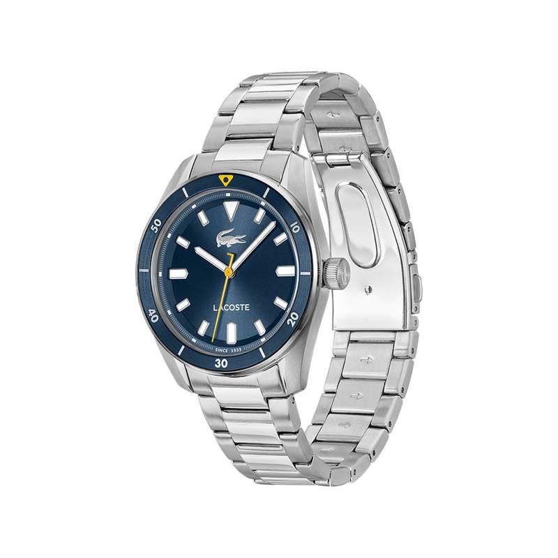 Montre LACOSTE boston homme cadran bleu bracelet acier - vue 2