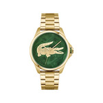Montre LACOSTE le croc homme acier doré jaune cadran vert - vue 1