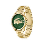 Montre LACOSTE le croc homme acier doré jaune cadran vert - vue 2
