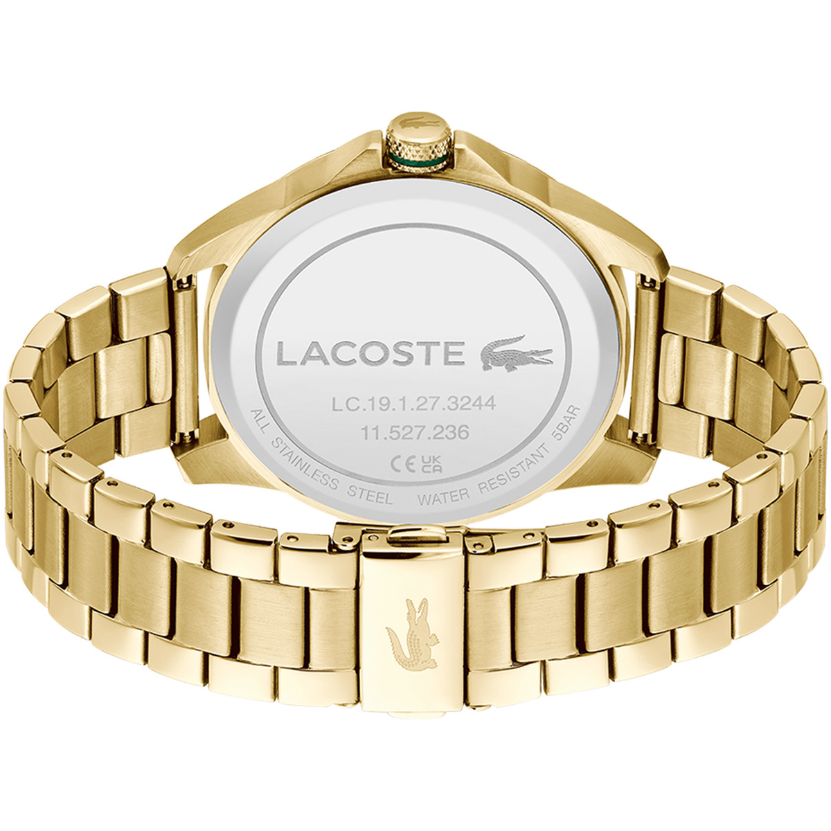 Montre LACOSTE le croc homme acier doré jaune cadran vert - vue 3