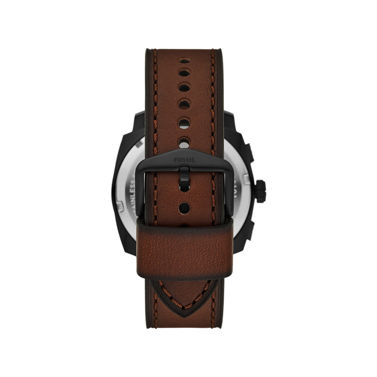 Montre FOSSIL machine homme bracelet cuir marron - vue 3