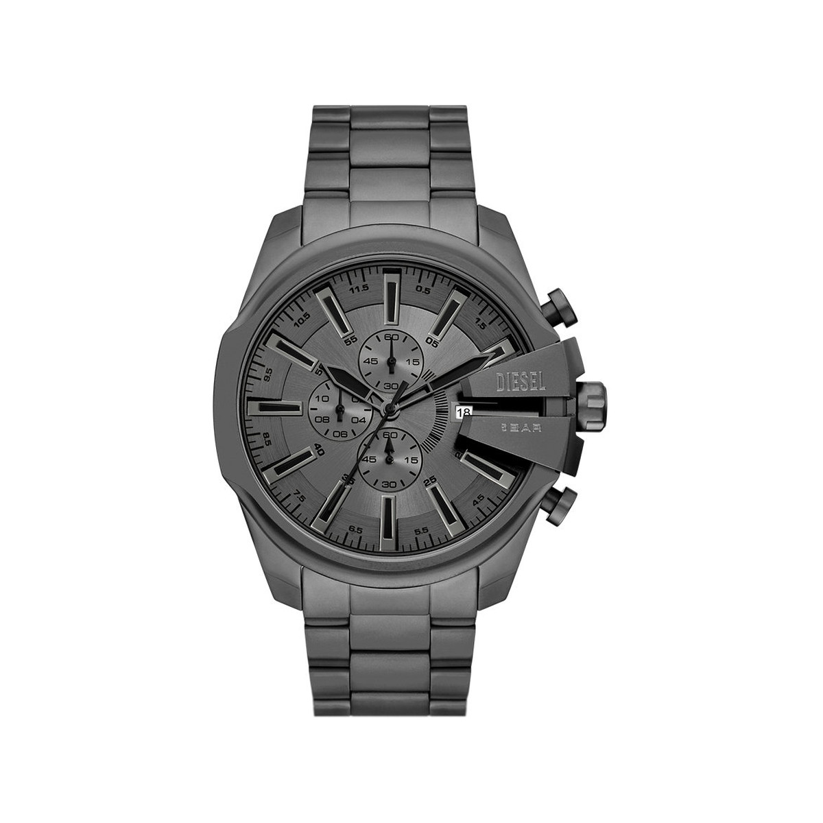 Montre DIESEL mega chief slim homme bracelet acier inoxydable gris anthracite