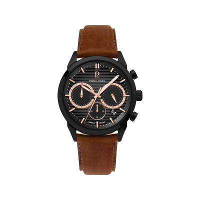 Montre PIERRE LANNIER monarck homme bracelet cuir brun - vue 1