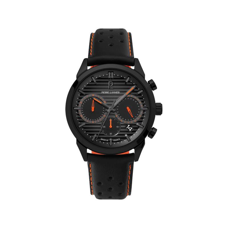 Montre PIERRE LANNIER monarck homme bracelet cuir noir - vue 1