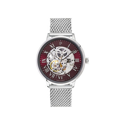 PIERRE LANNIER automatic men's watch, grey stainless steel bracelet