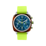 Montre BRISTON homme CLUBMASTER CLASSIC SUMMER VIBES cadran bleu bracelet nylon jaune - vue 1