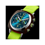 Montre BRISTON homme CLUBMASTER CLASSIC SUMMER VIBES cadran bleu bracelet nylon jaune - vue 2
