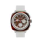 Montre BRISTON homme CLUBMASTER REGATTA cadran marron bracelet nylon blanc - vue 1