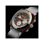 Montre BRISTON homme CLUBMASTER REGATTA cadran marron bracelet nylon blanc - vue 2