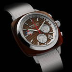 Montre BRISTON homme CLUBMASTER REGATTA cadran marron bracelet nylon blanc - vue D2