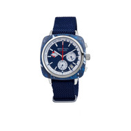 Montre BRISTON homme CLUBMASTER REGATTA cadran bleu bracelet plastique recyclé bleu marine