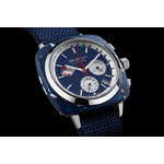 BRISTON men's watch CLUBMASTER REGATTA blue dial navy blue recycled plastic strap - view D2