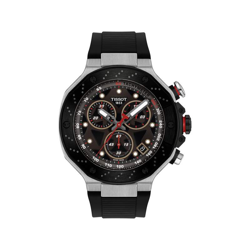 Montre TISSOT T-SPORT T-RACE MOTOGP 2025 homme cadran noir bracelet synthétique noir - vue 1