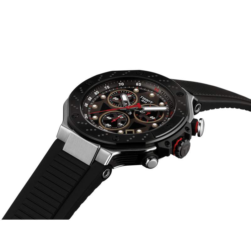 Montre TISSOT T-SPORT T-RACE MOTOGP 2025 homme cadran noir bracelet synthétique noir - vue D1