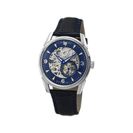 Montre LIP HIMALAYA homme automatique, acier bracelet cuir bleu