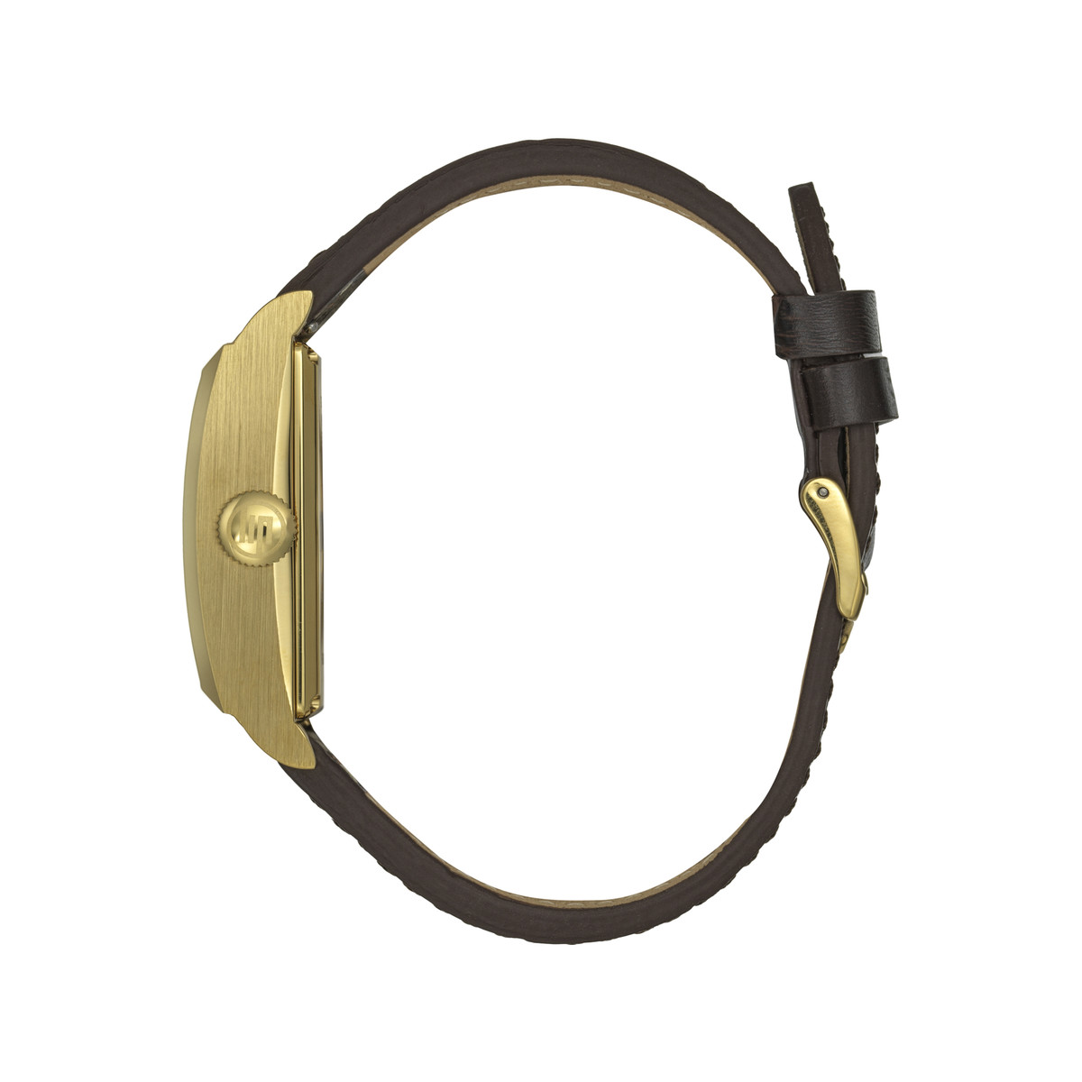 Montre LIP CHURCHILL homme automatique, acier doré bracelet cuir marron - vue 2