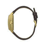 Montre LIP CHURCHILL homme automatique, acier doré bracelet cuir marron - vue 2