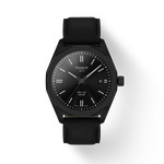 Montre TISSOT PRC 100 SOLAR homme cadran noir bracelet cuir noir - vue 1