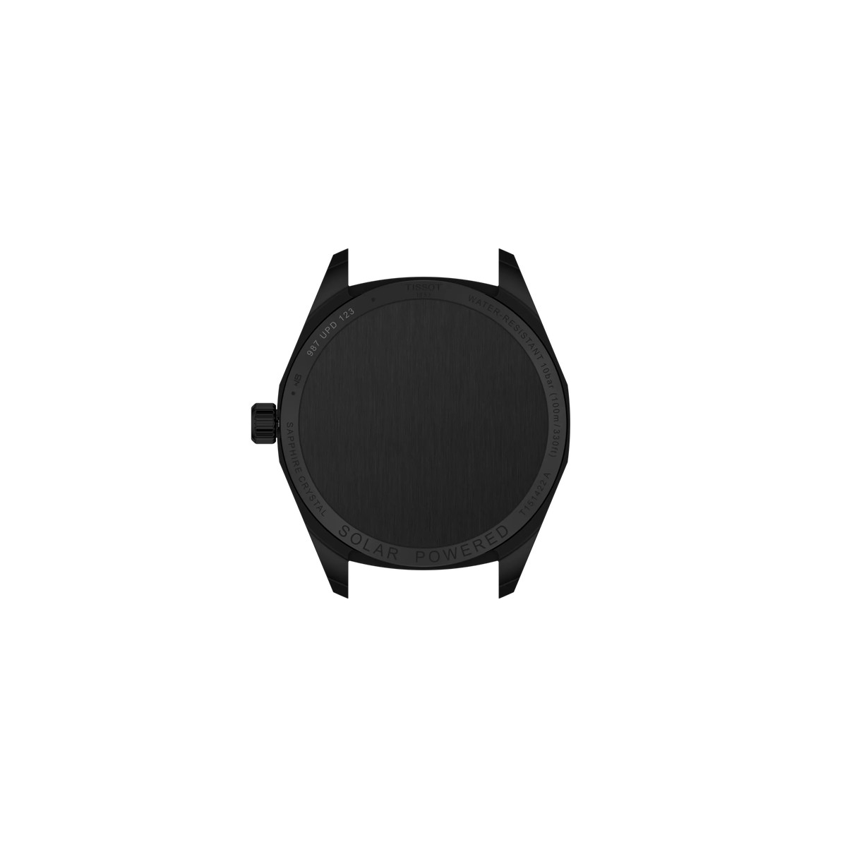 Montre TISSOT PRC 100 SOLAR homme cadran noir bracelet cuir noir - vue 3