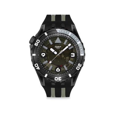 Montre SWATCH scubaqua homme cadran bleu bracelet caoutchouc noir