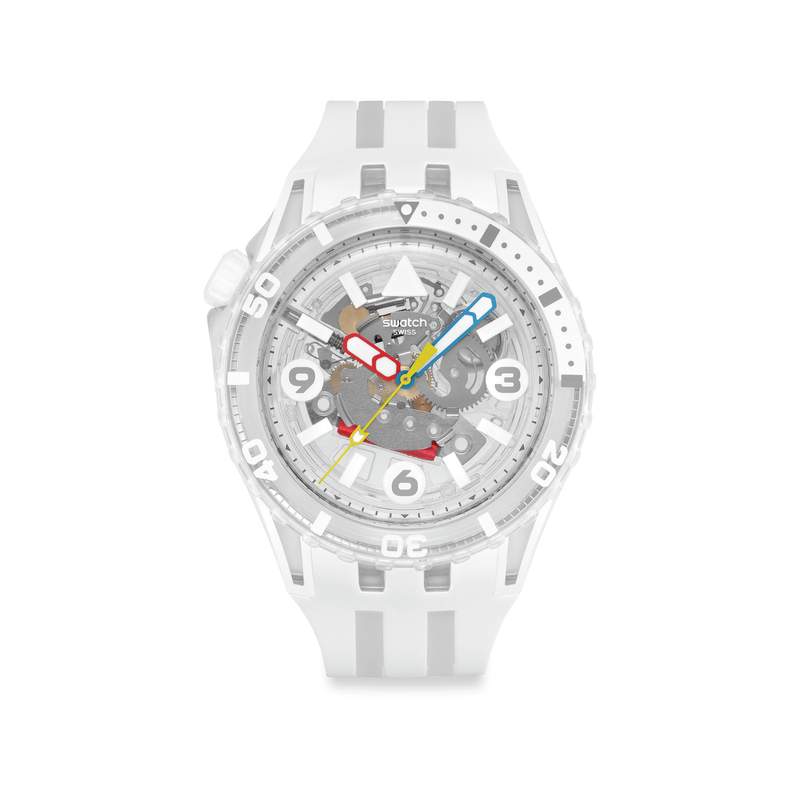Montre SWATCH scubaqua homme bracelet caoutchouc blanc - vue 1