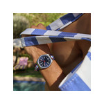 Montre SWATCH essentials homme cadran bleu bracelet textile bleu - vue porté 4