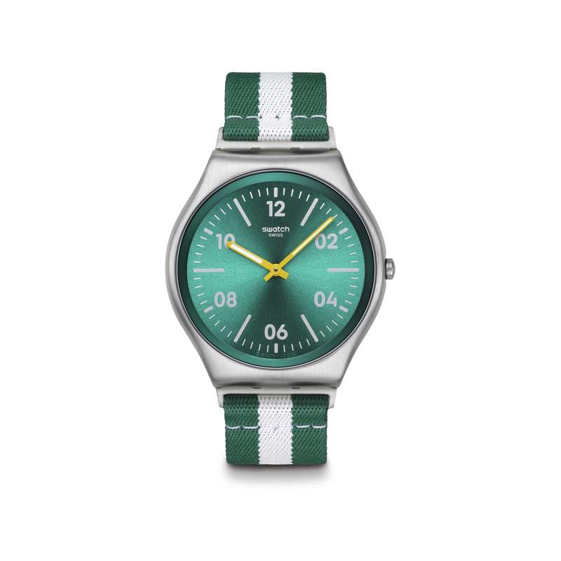 Montre SWATCH essentials homme cadran vert bracelet textile vert - vue 1