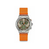 Montre SWATCH essentials homme cadran marron bracelet textile orange - vue V1