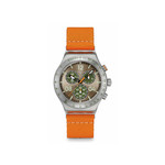 Montre SWATCH essentials homme cadran marron bracelet textile orange - vue 1