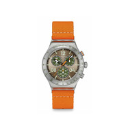 Montre SWATCH essentials homme cadran marron bracelet textile orange