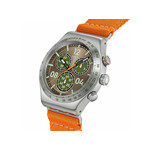 Montre SWATCH essentials homme cadran marron bracelet textile orange - vue 2