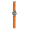 Montre SWATCH essentials homme cadran marron bracelet textile orange - vue VD1