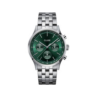 Montre CLUSE Anthéor Multifunction homme cadran vert bracelet acier