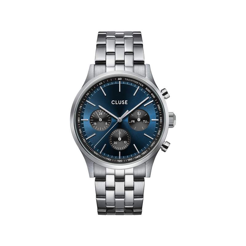 Montre CLUSE Anthéor Multifunction homme cadran multicolore bracelet acier - vue 1