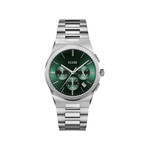 Montre CLUSE Vigoureux Chrono homme cadran vert bracelet acier - vue 1