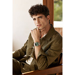 Montre CLUSE Vigoureux Chrono homme cadran vert bracelet acier - vue porté 2